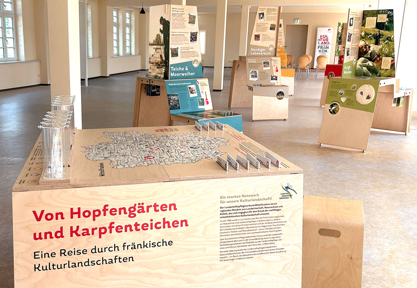Modul mit Übersichtskarte, Kulturland Franken – Wanderausstellung